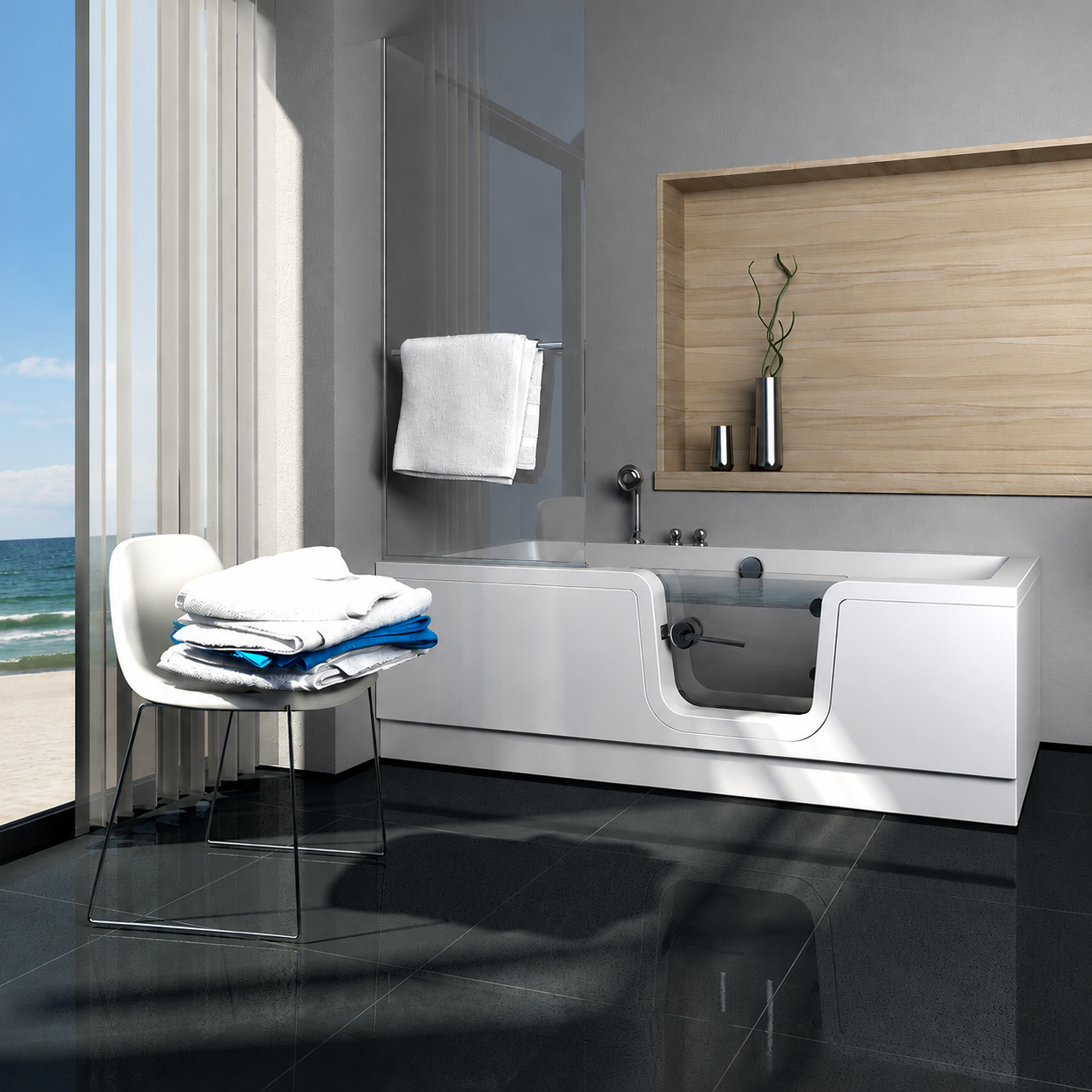 Badewanne mit Tür