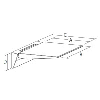 Flacher Duschklappsitz, weiß/chrom