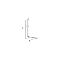Haltegriff 90° mit Brausehalter, chrom, 70 cm