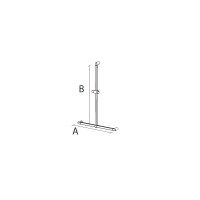 Handlauf T-Form mit Brausehalter, chrom, 100 cm