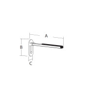 Klappgriff mit weicher Auflage, 65 cm, chrom
