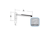 Klappgriff mit weicher Auflage u. Aushängemechanismus, 65 cm, chrom
