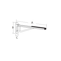 Klappgriff mit weicher Auflage, 75 cm, chrom