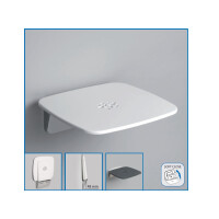 Medizinischer Duschklappsitz, grau / chrom