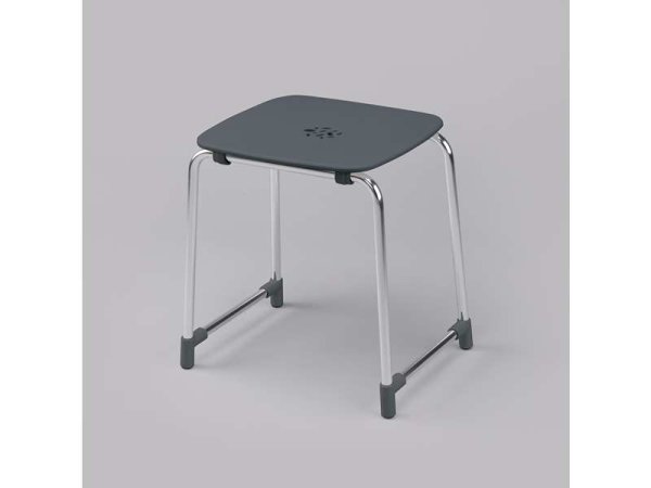Medizinischer Badhocker, grau / chrom