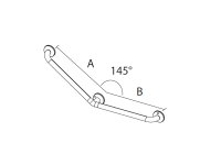 Wandhaltegriff 145°, satiniert, 68 x 58 cm