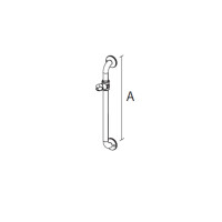 Wandhaltegriff mit Brausehalter, satiniert, 100 cm