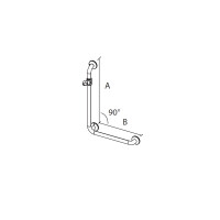 Wandhaltegriff 90° mit Brausehalter, satiniert, 100 x 70 cm