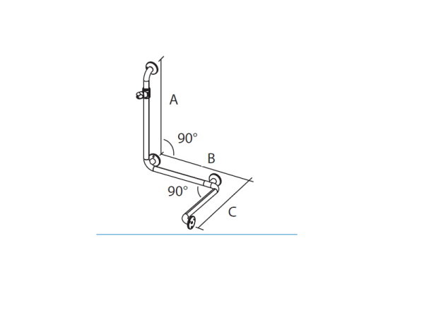 Duschhandlauf mit Brausehalter, satiniert, 80 x 56 x 52,5 cm