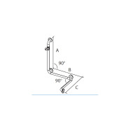 Duschhandlauf mit Brausehalter, satiniert, 80 x 56 x 52,5 cm
