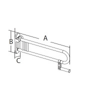 Klappgriff mit Toilettenpapierhalter, satiniert, 75 cm
