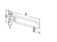 Stützgriff mit Toilettenpapierhalter, satiniert, 65 cm