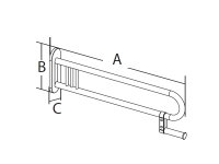 St&uuml;tzgriff mit Toilettenpapierhalter, satiniert, 75 cm