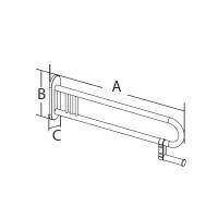 Stützgriff mit Toilettenpapierhalter, satiniert, 75 cm