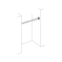 Duschstange für Nische, satiniert,  150 cm