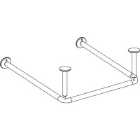 Duschstange U-Form, satiniert, 90 x 90 cm