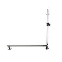Wandhaltegriff 90° mit Brausehalter, chrom, 120 x 70 cm