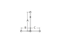 Handlauf T-Form mit Brausehalter, chrom, 115 x 42,5 x 52,5 cm