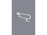 St&uuml;tzklappgriff mit Toilettenpapierhalter, wei&szlig;, 64 cm
