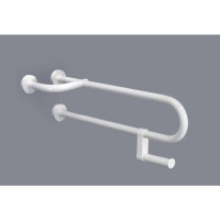 Stützgriff mit Toilettenpapierhalter, weiß, 64 cm