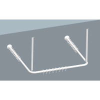 Duschvorhangstange U-Form, weiß, 150 x 150 cm