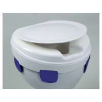 WC-Sitzerhöhung mit Hygieneausschnitt u. Deckel, weiß, 11 cm Erhöhung