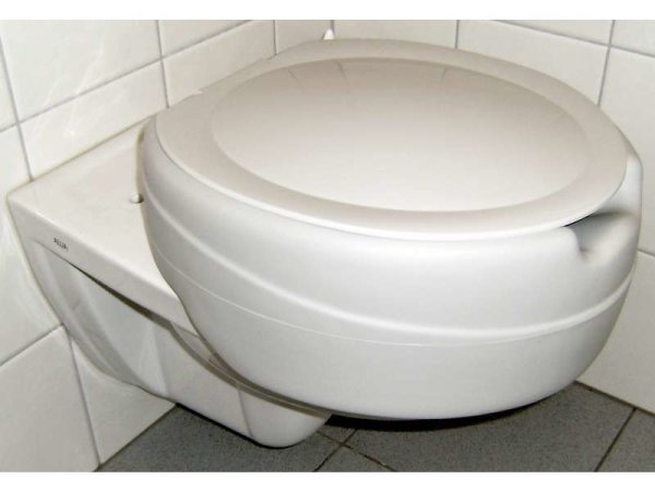 WC-Sitzerhöhung mit Deckel u. weicher Sitzfläche, hellgrau, 11 cm Erhöhung