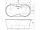 Freistehende Ovalbadewanne mit angeformter Sch&uuml;rze, 185 x 90 x 63,5 cm