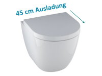 Sp&uuml;lrandloses Raumspar-Wand-WC, 45 cm, inkl. WC-Sitz