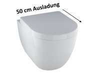 Sp&uuml;lrandloses Raumspar-Wand-WC, 50 cm, inkl. WC-Sitz