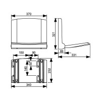 Duschklappsitz, 250 kg Belastbarkeit, mit Absenkautomatik