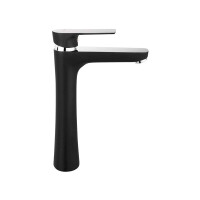 Hohe Waschtischarmatur Algeo Square, schwarz, Höhe 28 cm