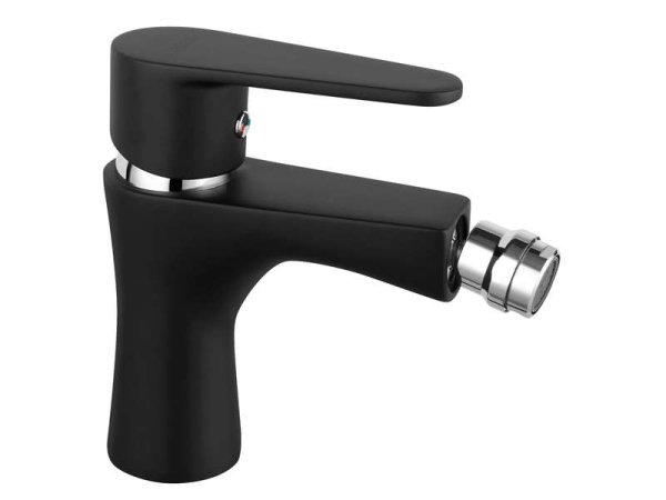 Bidetarmatur Algeo, schwarz/chrom