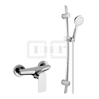 DIBLzera Einhebel-Brausebatterie zur Aufputzmontage, mit Brausestange 810 mm, Handbrause und Brauseschlauch 1600 mm