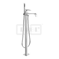 DIBLyola Einhebel-Wannenbatterie zur freistehenden Bodenmontage im Raum, Messing-Stabhandbrause, Metallbrauseschlauch 1500 mm