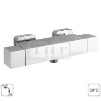 DIBLyola Thermostat-Brausebatterie zur Aufputzmontage, ohne Brausezubehör, Brauseabgang unten ½" Außengewinde