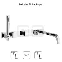 DIBLyola Thermostat-Badewannen-Einheit ¾" zur Unterputzmontage, mit zwei Regulierventilen für zwei Abgangsanschlüsse zur zeitgleichen Nutzung