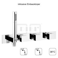 DIBLyola Thermostat-Einheit ¾" zur UP-Montage für Bade- oder Brausewanne, mit zwei Regulierventilen für zwei Abgangsanschlüsse zur zeitgleichen Nutzung