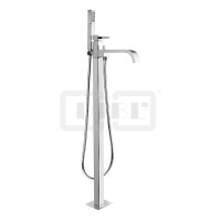 DIBLquarda Einhebel-Wannenbatterie zur freistehenden Bodenmontage im Raum, mit Stabhandbrause, Metallbrauseschlauch 1500 mm