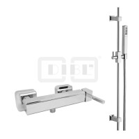DIBLquarda "Edition 2" Einhebel-Brausebatterie zur Aufputzmontage, mit Messing-Brausestange 755 mm, Stabhandbrause, Metallbrauseschlauch 1500 mm