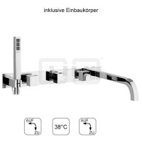 DIBLquarda Thermostat-Badewannen-Einheit ¾" zur Unterputzmontage, mit zwei Regulierventilen für zwei Abgangsanschlüsse zur zeitgleichen Nutzung