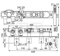 DIBLquarda Thermostat-Einheit ¾" zur UP-Montage für Bade- oder Brausewanne, mit zwei Regulierventilen für zwei Abgangsanschlüsse zur zeitgleichen Nutzung
