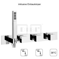 DIBLquarda Thermostat-Einheit ¾" zur UP-Montage für Bade- oder Brausewanne, mit zwei Regulierventilen für zwei Abgangsanschlüsse zur zeitgleichen Nutzung