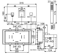 DIBLquarda Thermostat-Badewannen-Einheit zur UP-Montage...