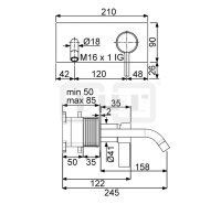 DIBLico Einhebel-Waschtisch-Wandbatterie mit starrem Gussauslauf 170 mm, ohne Ablaufzubehör, ohne Einbaukörper-Einheit zur Unterputz-Rohmontage