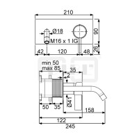 DIBLico Einhebel-Waschtisch-Wandbatterie mit starrem Gussauslauf 170 mm, ohne Ablaufzubehör, ohne Einbaukörper-Einheit zur Unterputz-Rohmontage