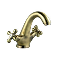 Waschtischarmatur Antica mit festem Auslauf, Altbronze