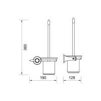 Wand-Toilettenbrüstenhalter Antica, Altbronze