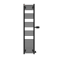 MERT Austausch Badheizkörper schwarz gerade, 400*1800 mm, Anschluss an der Seite 900 mm