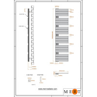MERT Design Badheizkörper ASK, Verkehrsweiss RAL 9016 matt Struktur, 400*1640 mm